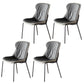Industrial Style Home Side Chair Set Leather Dining Chair with Metal Legs Dark Gray 4 Piece Set Gray Clearhalo ' kitchen&dining_furn' 'Dining Chairs' 'Dining Tables & Seating' 'dining_chair' 'furn' 'furn_dining_chair' 'Furniture' 'furniture_dining_chair' 'Kitchen & Dining Furniture' 'kitchen' 3671316