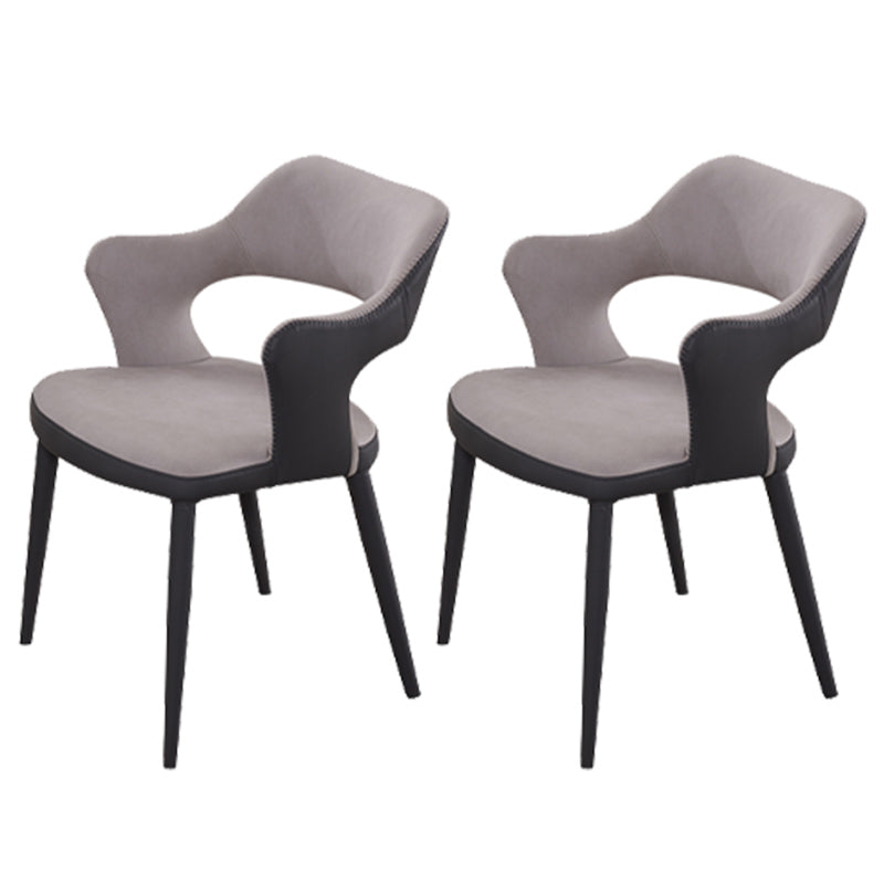 Metal Industrial Dining Room Chair Metallic Finish Open Back Dining Chair Off-White 2 Piece Set Clearhalo ' kitchen&dining_furn' 'Dining Chairs' 'Dining Tables & Seating' 'dining_chair' 'furn' 'furn_dining_chair' 'Furniture' 'furniture_dining_chair' 'Kitchen & Dining Furniture' 'kitchen' 3671318