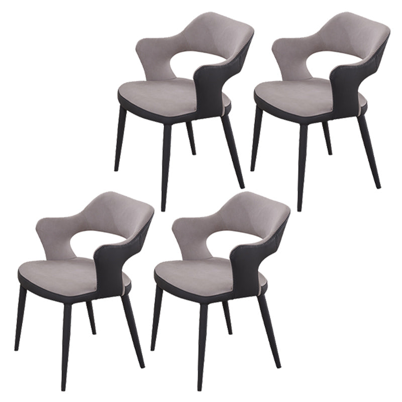 Metal Industrial Dining Room Chair Metallic Finish Open Back Dining Chair Off-White 4 Piece Set Clearhalo ' kitchen&dining_furn' 'Dining Chairs' 'Dining Tables & Seating' 'dining_chair' 'furn' 'furn_dining_chair' 'Furniture' 'furniture_dining_chair' 'Kitchen & Dining Furniture' 'kitchen' 3671319