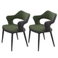 Metal Industrial Dining Room Chair Metallic Finish Open Back Dining Chair Blackish Green 2 Piece Set Clearhalo ' kitchen&dining_furn' 'Dining Chairs' 'Dining Tables & Seating' 'dining_chair' 'furn' 'furn_dining_chair' 'Furniture' 'furniture_dining_chair' 'Kitchen & Dining Furniture' 'kitchen' 3671323
