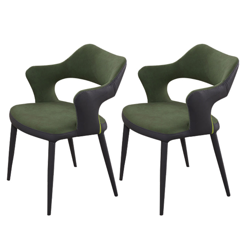 Metal Industrial Dining Room Chair Metallic Finish Open Back Dining Chair Blackish Green 2 Piece Set Clearhalo ' kitchen&dining_furn' 'Dining Chairs' 'Dining Tables & Seating' 'dining_chair' 'furn' 'furn_dining_chair' 'Furniture' 'furniture_dining_chair' 'Kitchen & Dining Furniture' 'kitchen' 3671323