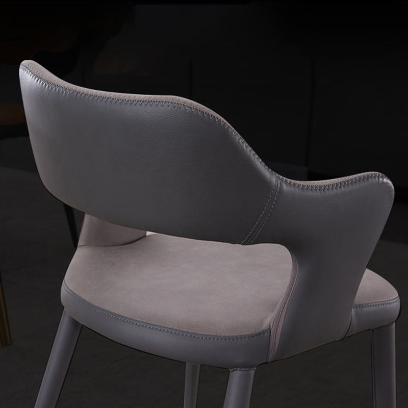 Metal Industrial Dining Room Chair Metallic Finish Open Back Dining Chair Clearhalo ' kitchen&dining_furn' 'Dining Chairs' 'Dining Tables & Seating' 'dining_chair' 'furn' 'furn_dining_chair' 'Furniture' 'furniture_dining_chair' 'Kitchen & Dining Furniture' 'kitchen' 3671334