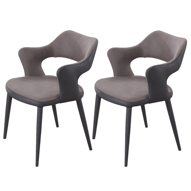 Metal Industrial Dining Room Chair Metallic Finish Open Back Dining Chair Light Gray 2 Piece Set Clearhalo ' kitchen&dining_furn' 'Dining Chairs' 'Dining Tables & Seating' 'dining_chair' 'furn' 'furn_dining_chair' 'Furniture' 'furniture_dining_chair' 'Kitchen & Dining Furniture' 'kitchen' 3671336