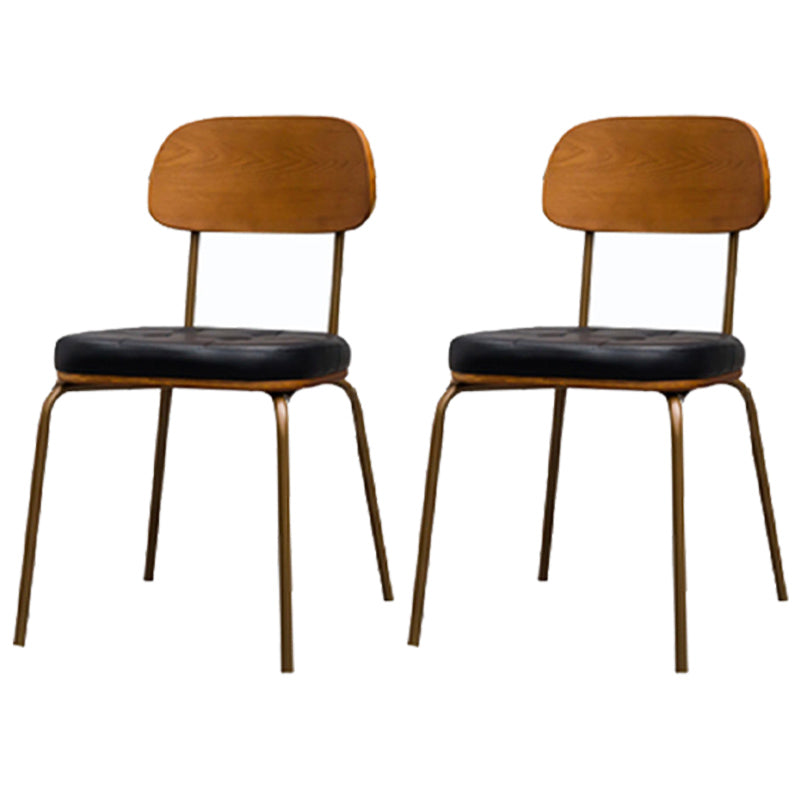 Industrial Dining Chair with 4 Metal Legs Open Back Side Chair for Home Use Black 2 Piece Set Clearhalo ' kitchen&dining_furn' 'Dining Chairs' 'Dining Tables & Seating' 'dining_chair' 'furn' 'furn_dining_chair' 'Furniture' 'furniture_dining_chair' 'Kitchen & Dining Furniture' 'kitchen' 3671343