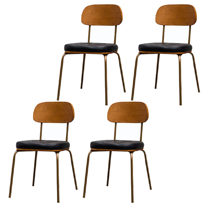 Industrial Dining Chair with 4 Metal Legs Open Back Side Chair for Home Use Black 4 Piece Set Clearhalo ' kitchen&dining_furn' 'Dining Chairs' 'Dining Tables & Seating' 'dining_chair' 'furn' 'furn_dining_chair' 'Furniture' 'furniture_dining_chair' 'Kitchen & Dining Furniture' 'kitchen' 3671345