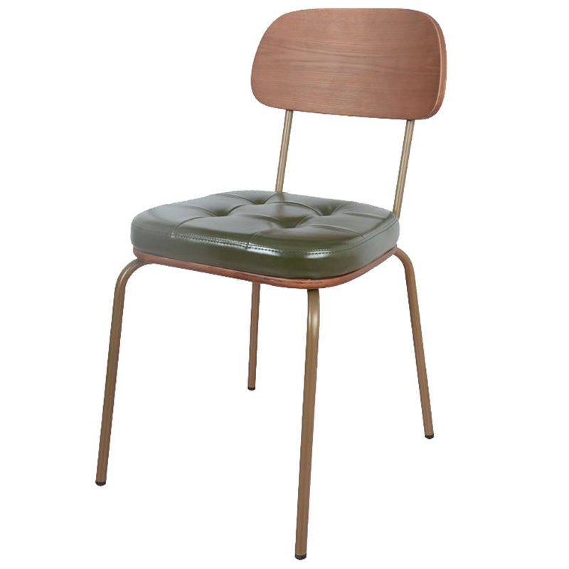 Industrial Dining Chair with 4 Metal Legs Open Back Side Chair for Home Use Green 1 Piece Clearhalo ' kitchen&dining_furn' 'Dining Chairs' 'Dining Tables & Seating' 'dining_chair' 'furn' 'furn_dining_chair' 'Furniture' 'furniture_dining_chair' 'Kitchen & Dining Furniture' 'kitchen' 3671346