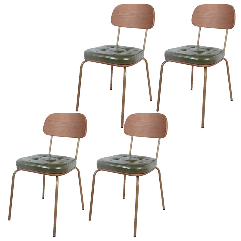 Industrial Dining Chair with 4 Metal Legs Open Back Side Chair for Home Use Green 4 Piece Set Clearhalo ' kitchen&dining_furn' 'Dining Chairs' 'Dining Tables & Seating' 'dining_chair' 'furn' 'furn_dining_chair' 'Furniture' 'furniture_dining_chair' 'Kitchen & Dining Furniture' 'kitchen' 3671351