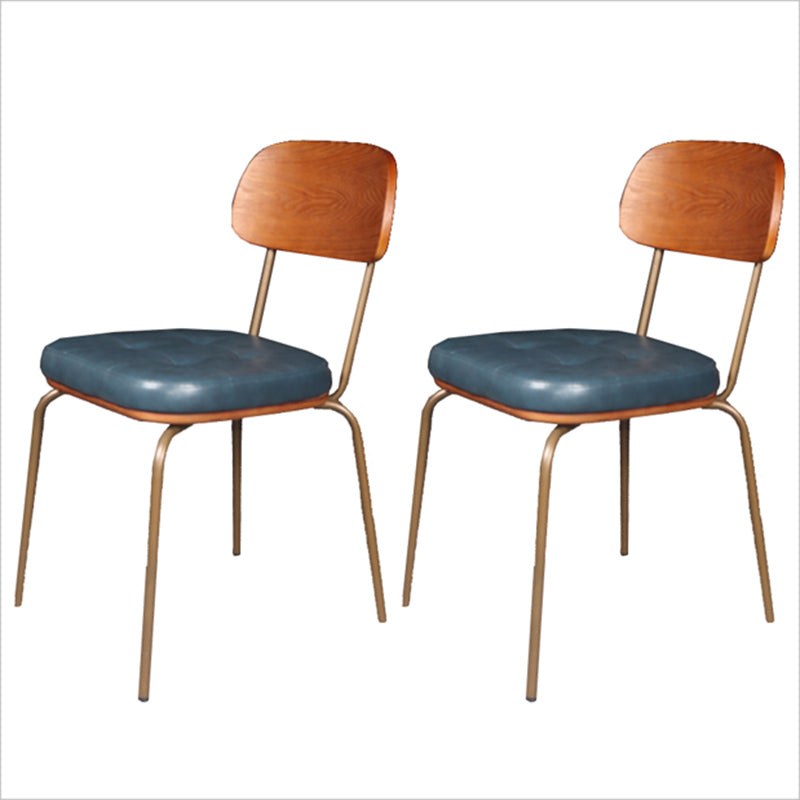 Industrial Dining Chair with 4 Metal Legs Open Back Side Chair for Home Use Blue 2 Piece Set Clearhalo ' kitchen&dining_furn' 'Dining Chairs' 'Dining Tables & Seating' 'dining_chair' 'furn' 'furn_dining_chair' 'Furniture' 'furniture_dining_chair' 'Kitchen & Dining Furniture' 'kitchen' 3671354