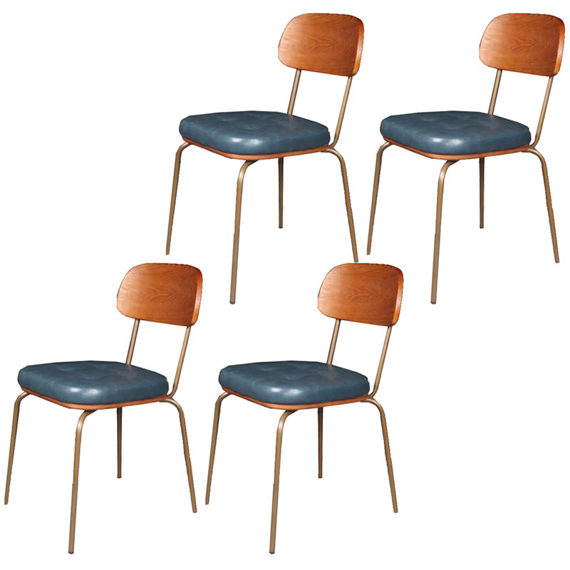 Industrial Dining Chair with 4 Metal Legs Open Back Side Chair for Home Use Blue 4 Piece Set Clearhalo ' kitchen&dining_furn' 'Dining Chairs' 'Dining Tables & Seating' 'dining_chair' 'furn' 'furn_dining_chair' 'Furniture' 'furniture_dining_chair' 'Kitchen & Dining Furniture' 'kitchen' 3671355