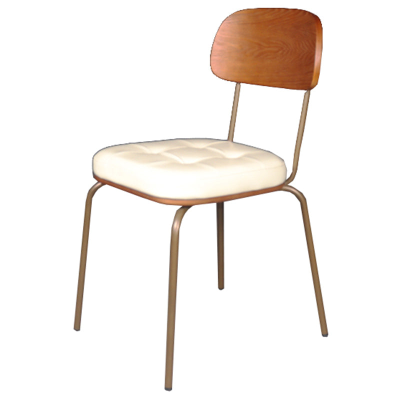 Industrial Dining Chair with 4 Metal Legs Open Back Side Chair for Home Use White 1 Piece Clearhalo ' kitchen&dining_furn' 'Dining Chairs' 'Dining Tables & Seating' 'dining_chair' 'furn' 'furn_dining_chair' 'Furniture' 'furniture_dining_chair' 'Kitchen & Dining Furniture' 'kitchen' 3671362