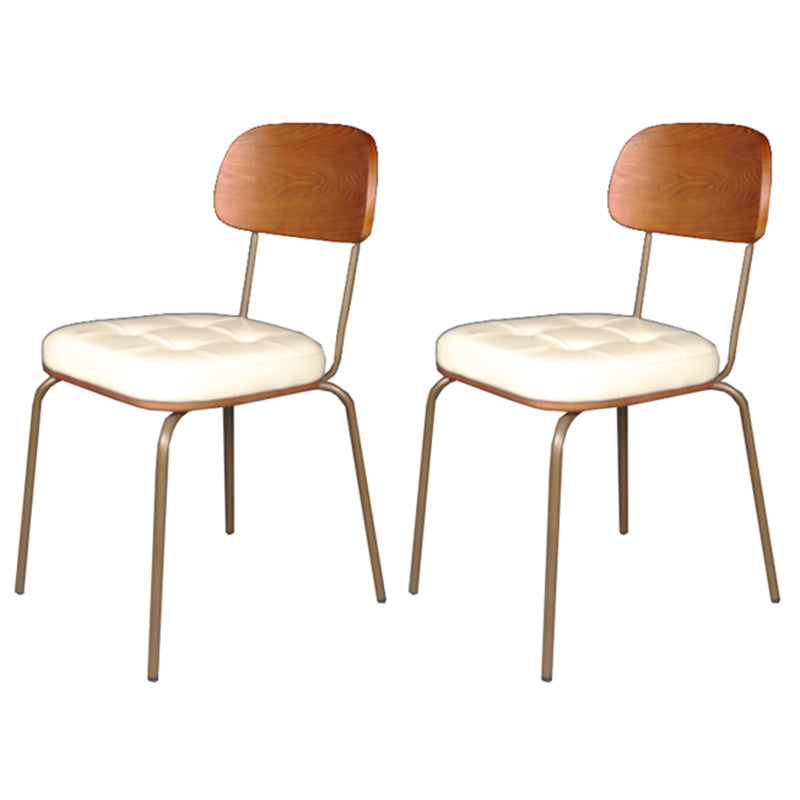 Industrial Dining Chair with 4 Metal Legs Open Back Side Chair for Home Use White 2 Piece Set Clearhalo ' kitchen&dining_furn' 'Dining Chairs' 'Dining Tables & Seating' 'dining_chair' 'furn' 'furn_dining_chair' 'Furniture' 'furniture_dining_chair' 'Kitchen & Dining Furniture' 'kitchen' 3671363