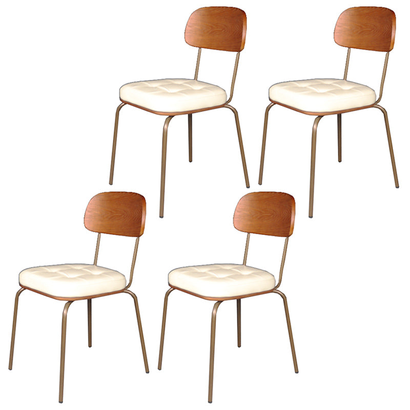 Industrial Dining Chair with 4 Metal Legs Open Back Side Chair for Home Use White 4 Piece Set Clearhalo ' kitchen&dining_furn' 'Dining Chairs' 'Dining Tables & Seating' 'dining_chair' 'furn' 'furn_dining_chair' 'Furniture' 'furniture_dining_chair' 'Kitchen & Dining Furniture' 'kitchen' 3671364