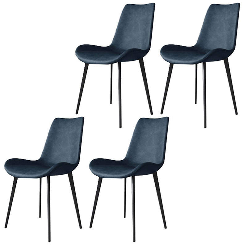 Modern Style Microfiber Leather Chair 20'' Wide Parsons Chair for Home Blue 4 Piece Set Clearhalo ' kitchen&dining_furn' 'Dining Chairs' 'Dining Tables & Seating' 'dining_chair' 'furn' 'furn_dining_chair' 'Furniture' 'furniture_dining_chair' 'Kitchen & Dining Furniture' 'kitchen' 3671368