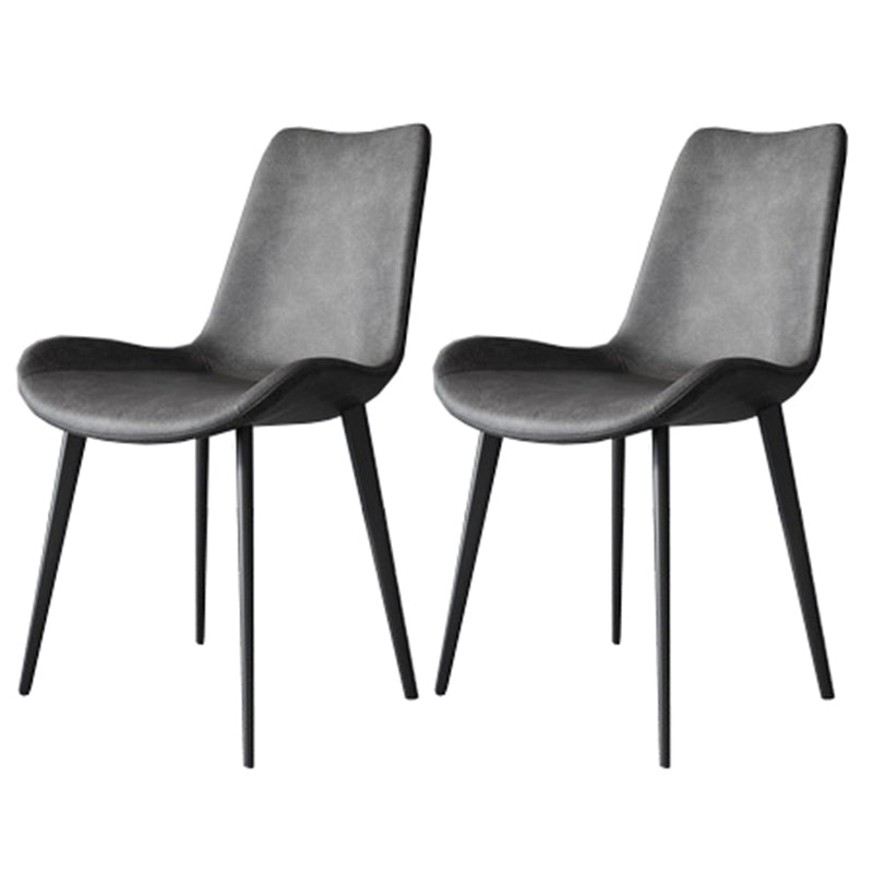 Modern Style Microfiber Leather Chair 20'' Wide Parsons Chair for Home Grey 2 Piece Set Clearhalo ' kitchen&dining_furn' 'Dining Chairs' 'Dining Tables & Seating' 'dining_chair' 'furn' 'furn_dining_chair' 'Furniture' 'furniture_dining_chair' 'Kitchen & Dining Furniture' 'kitchen' 3671371