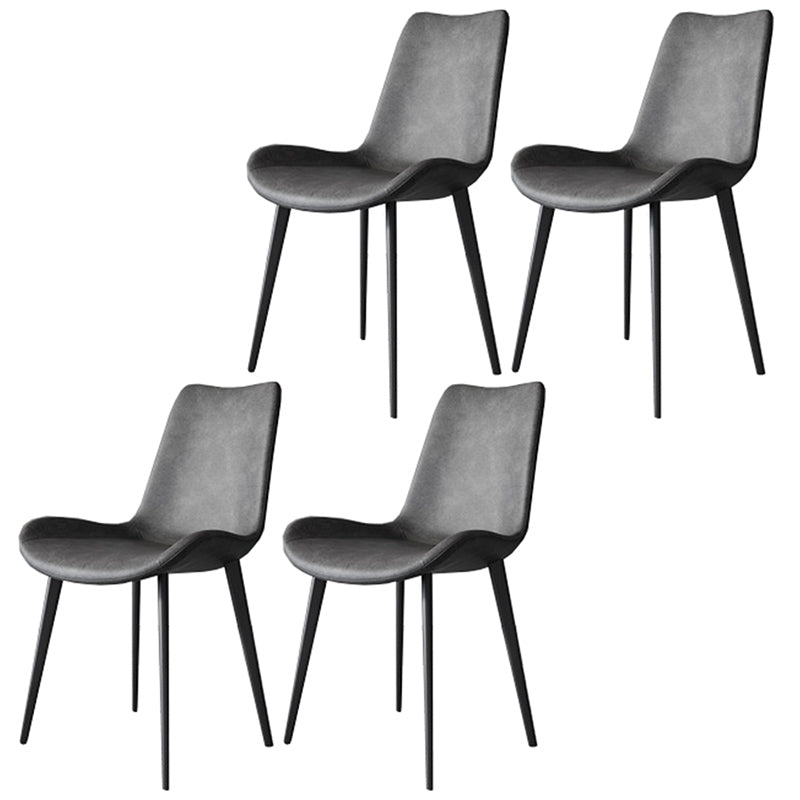 Modern Style Microfiber Leather Chair 20'' Wide Parsons Chair for Home Grey 4 Piece Set Clearhalo ' kitchen&dining_furn' 'Dining Chairs' 'Dining Tables & Seating' 'dining_chair' 'furn' 'furn_dining_chair' 'Furniture' 'furniture_dining_chair' 'Kitchen & Dining Furniture' 'kitchen' 3671373