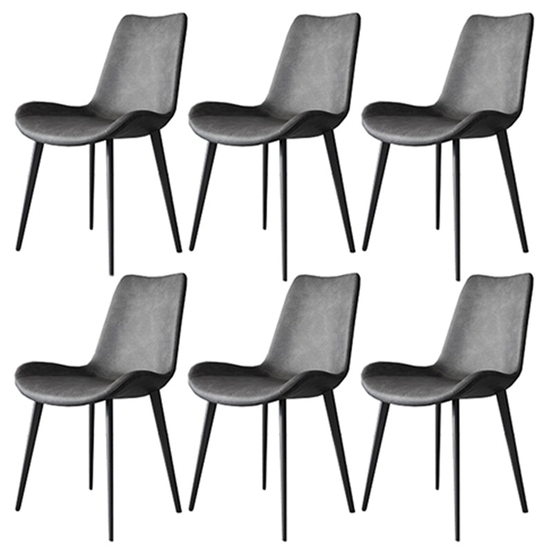 Modern Style Microfiber Leather Chair 20'' Wide Parsons Chair for Home Grey 6 Piece Set Clearhalo ' kitchen&dining_furn' 'Dining Chairs' 'Dining Tables & Seating' 'dining_chair' 'furn' 'furn_dining_chair' 'Furniture' 'furniture_dining_chair' 'Kitchen & Dining Furniture' 'kitchen' 3671375