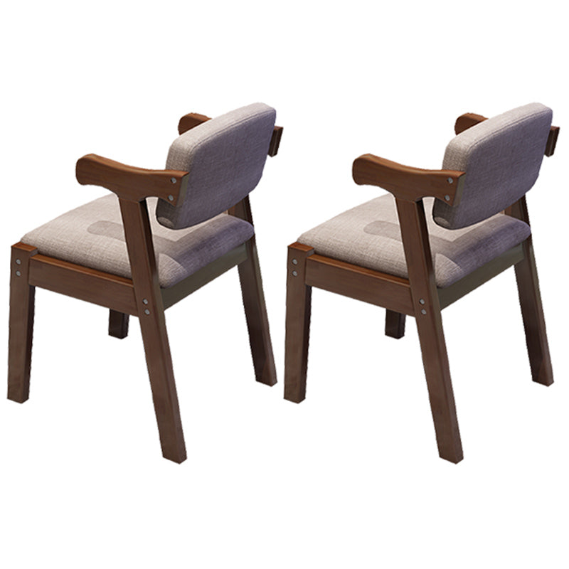 Contemporary Wood Dining Side Chair Home Open Back Dining Side Armchair Walnut 2 Piece Set Clearhalo ' kitchen&dining_furn' 'Dining Chairs' 'Dining Tables & Seating' 'dining_chair' 'furn' 'furn_dining_chair' 'Furniture' 'furniture_dining_chair' 'Kitchen & Dining Furniture' 'kitchen' 3671392