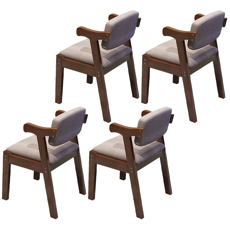 Contemporary Wood Dining Side Chair Home Open Back Dining Side Armchair Walnut 4 Piece Set Clearhalo ' kitchen&dining_furn' 'Dining Chairs' 'Dining Tables & Seating' 'dining_chair' 'furn' 'furn_dining_chair' 'Furniture' 'furniture_dining_chair' 'Kitchen & Dining Furniture' 'kitchen' 3671394