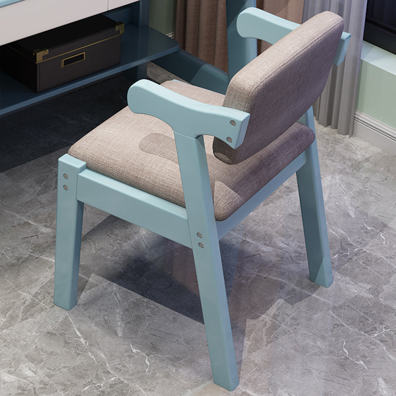 Contemporary Wood Dining Side Chair Home Open Back Dining Side Armchair Blue-White 1 Piece Clearhalo ' kitchen&dining_furn' 'Dining Chairs' 'Dining Tables & Seating' 'dining_chair' 'furn' 'furn_dining_chair' 'Furniture' 'furniture_dining_chair' 'Kitchen & Dining Furniture' 'kitchen' 3671396