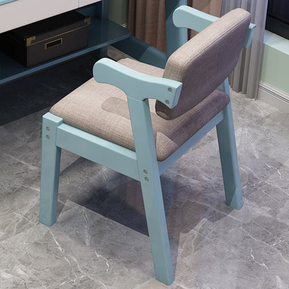 Contemporary Wood Dining Side Chair Home Open Back Dining Side Armchair Blue-White 1 Piece Clearhalo ' kitchen&dining_furn' 'Dining Chairs' 'Dining Tables & Seating' 'dining_chair' 'furn' 'furn_dining_chair' 'Furniture' 'furniture_dining_chair' 'Kitchen & Dining Furniture' 'kitchen' 3671396