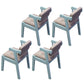 Contemporary Wood Dining Side Chair Home Open Back Dining Side Armchair Blue-White 4 Piece Set Clearhalo ' kitchen&dining_furn' 'Dining Chairs' 'Dining Tables & Seating' 'dining_chair' 'furn' 'furn_dining_chair' 'Furniture' 'furniture_dining_chair' 'Kitchen & Dining Furniture' 'kitchen' 3671401