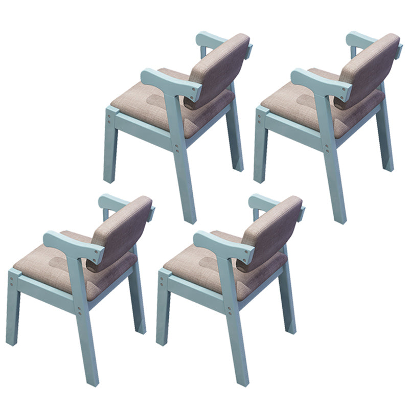 Contemporary Wood Dining Side Chair Home Open Back Dining Side Armchair Blue-White 4 Piece Set Clearhalo ' kitchen&dining_furn' 'Dining Chairs' 'Dining Tables & Seating' 'dining_chair' 'furn' 'furn_dining_chair' 'Furniture' 'furniture_dining_chair' 'Kitchen & Dining Furniture' 'kitchen' 3671401