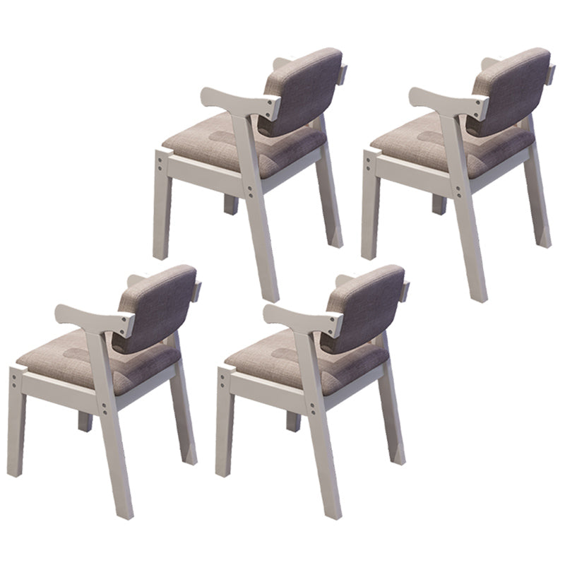 Contemporary Wood Dining Side Chair Home Open Back Dining Side Armchair White 4 Piece Set Clearhalo ' kitchen&dining_furn' 'Dining Chairs' 'Dining Tables & Seating' 'dining_chair' 'furn' 'furn_dining_chair' 'Furniture' 'furniture_dining_chair' 'Kitchen & Dining Furniture' 'kitchen' 3671404