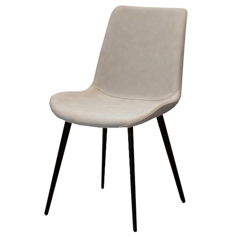 Glam Style Faux Leather Side Chairs Solid Back Armless Dining Chair for Home Use White 1 Piece Clearhalo ' kitchen&dining_furn' 'Dining Chairs' 'Dining Tables & Seating' 'dining_chair' 'furn' 'furn_dining_chair' 'Furniture' 'furniture_dining_chair' 'Kitchen & Dining Furniture' 'kitchen' 3671433