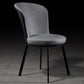Glam Style Upholstered Armless Side Chair Metal 4 Black Finish Legs Solid Back Chairs Grey 1 Piece Clearhalo ' kitchen&dining_furn' 'Dining Chairs' 'Dining Tables & Seating' 'dining_chair' 'furn' 'furn_dining_chair' 'Furniture' 'furniture_dining_chair' 'Kitchen & Dining Furniture' 'kitchen' 3671444