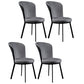 Glam Style Upholstered Armless Side Chair Metal 4 Black Finish Legs Solid Back Chairs Grey 4 Piece Set Clearhalo ' kitchen&dining_furn' 'Dining Chairs' 'Dining Tables & Seating' 'dining_chair' 'furn' 'furn_dining_chair' 'Furniture' 'furniture_dining_chair' 'Kitchen & Dining Furniture' 'kitchen' 3671447