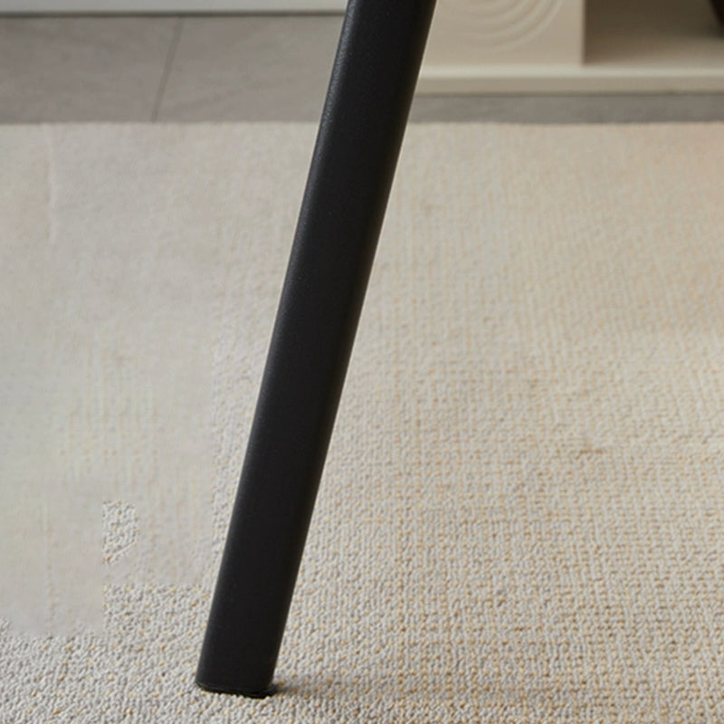 Glam Style Upholstered Armless Side Chair Metal 4 Black Finish Legs Solid Back Chairs Clearhalo ' kitchen&dining_furn' 'Dining Chairs' 'Dining Tables & Seating' 'dining_chair' 'furn' 'furn_dining_chair' 'Furniture' 'furniture_dining_chair' 'Kitchen & Dining Furniture' 'kitchen' 3671449