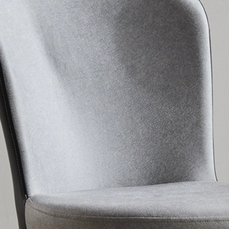 Glam Style Upholstered Armless Side Chair Metal 4 Black Finish Legs Solid Back Chairs Clearhalo ' kitchen&dining_furn' 'Dining Chairs' 'Dining Tables & Seating' 'dining_chair' 'furn' 'furn_dining_chair' 'Furniture' 'furniture_dining_chair' 'Kitchen & Dining Furniture' 'kitchen' 3671452