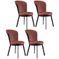 Glam Style Upholstered Armless Side Chair Metal 4 Black Finish Legs Solid Back Chairs Cameo Brown 4 Piece Set Clearhalo ' kitchen&dining_furn' 'Dining Chairs' 'Dining Tables & Seating' 'dining_chair' 'furn' 'furn_dining_chair' 'Furniture' 'furniture_dining_chair' 'Kitchen & Dining Furniture' 'kitchen' 3671453