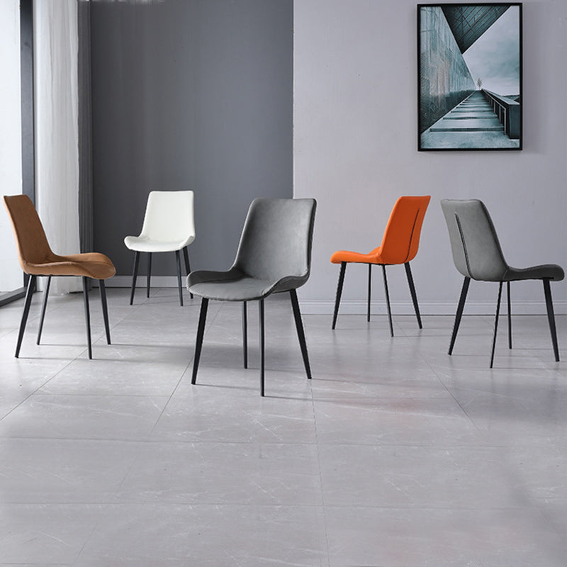 Metal Modern Dining Room Chair Metallic Finish Solid Back Dining Chair Clearhalo ' kitchen&dining_furn' 'Dining Chairs' 'Dining Tables & Seating' 'dining_chair' 'furn' 'furn_dining_chair' 'Furniture' 'furniture_dining_chair' 'Kitchen & Dining Furniture' 'kitchen' 3671463