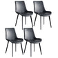 Metal Modern Dining Room Chair Metallic Finish Solid Back Dining Chair Black 4 Piece Set Clearhalo ' kitchen&dining_furn' 'Dining Chairs' 'Dining Tables & Seating' 'dining_chair' 'furn' 'furn_dining_chair' 'Furniture' 'furniture_dining_chair' 'Kitchen & Dining Furniture' 'kitchen' 3671473