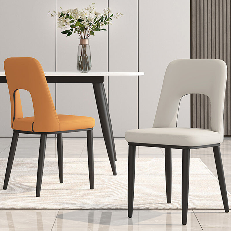 Home Scandinavian Side Chair Open Back Metal Upholstered Dining Room Chair Clearhalo ' kitchen&dining_furn' 'Dining Chairs' 'Dining Tables & Seating' 'dining_chair' 'furn' 'furn_dining_chair' 'Furniture' 'furniture_dining_chair' 'Kitchen & Dining Furniture' 'kitchen' 3671489