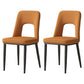 Home Scandinavian Side Chair Open Back Metal Upholstered Dining Room Chair Orange 2 Piece Set Clearhalo ' kitchen&dining_furn' 'Dining Chairs' 'Dining Tables & Seating' 'dining_chair' 'furn' 'furn_dining_chair' 'Furniture' 'furniture_dining_chair' 'Kitchen & Dining Furniture' 'kitchen' 3671492