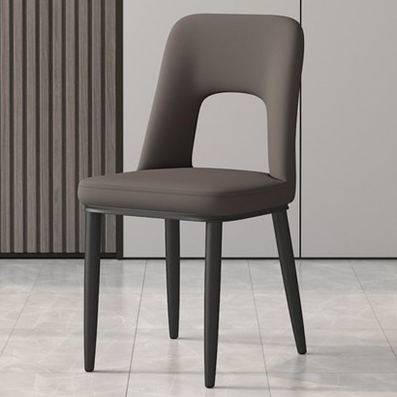 Home Scandinavian Side Chair Open Back Metal Upholstered Dining Room Chair Grey 1 Piece Clearhalo ' kitchen&dining_furn' 'Dining Chairs' 'Dining Tables & Seating' 'dining_chair' 'furn' 'furn_dining_chair' 'Furniture' 'furniture_dining_chair' 'Kitchen & Dining Furniture' 'kitchen' 3671501
