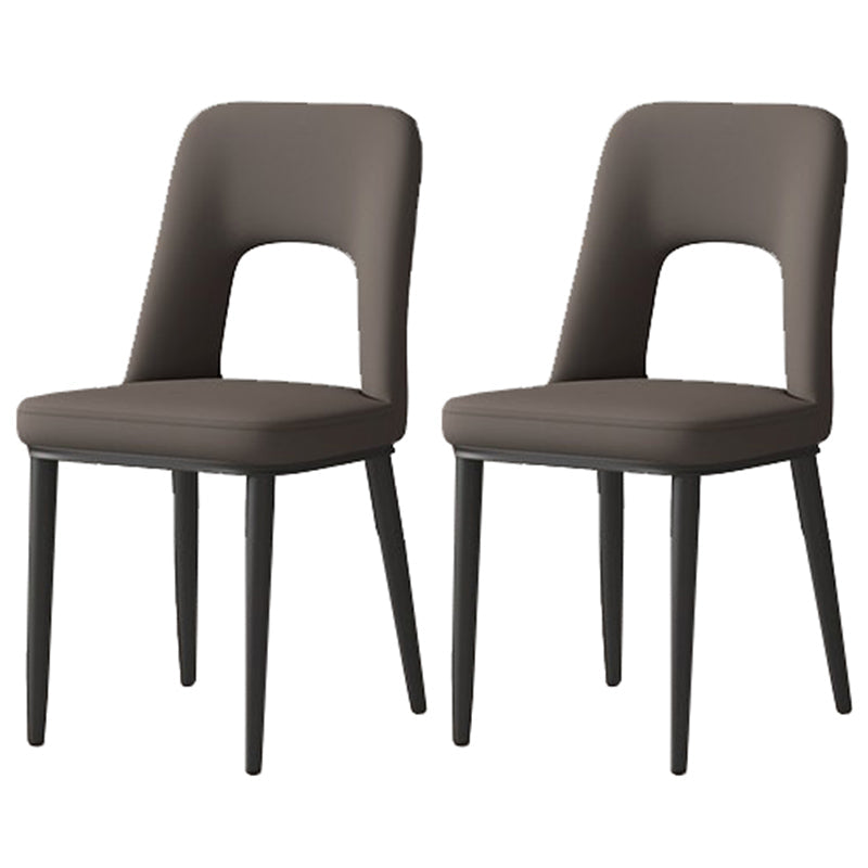 Home Scandinavian Side Chair Open Back Metal Upholstered Dining Room Chair Grey 2 Piece Set Clearhalo ' kitchen&dining_furn' 'Dining Chairs' 'Dining Tables & Seating' 'dining_chair' 'furn' 'furn_dining_chair' 'Furniture' 'furniture_dining_chair' 'Kitchen & Dining Furniture' 'kitchen' 3671503
