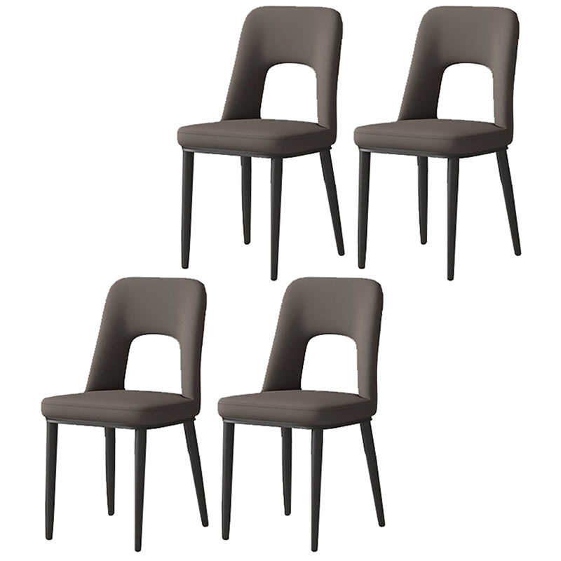 Home Scandinavian Side Chair Open Back Metal Upholstered Dining Room Chair Grey 4 Piece Set Clearhalo ' kitchen&dining_furn' 'Dining Chairs' 'Dining Tables & Seating' 'dining_chair' 'furn' 'furn_dining_chair' 'Furniture' 'furniture_dining_chair' 'Kitchen & Dining Furniture' 'kitchen' 3671506