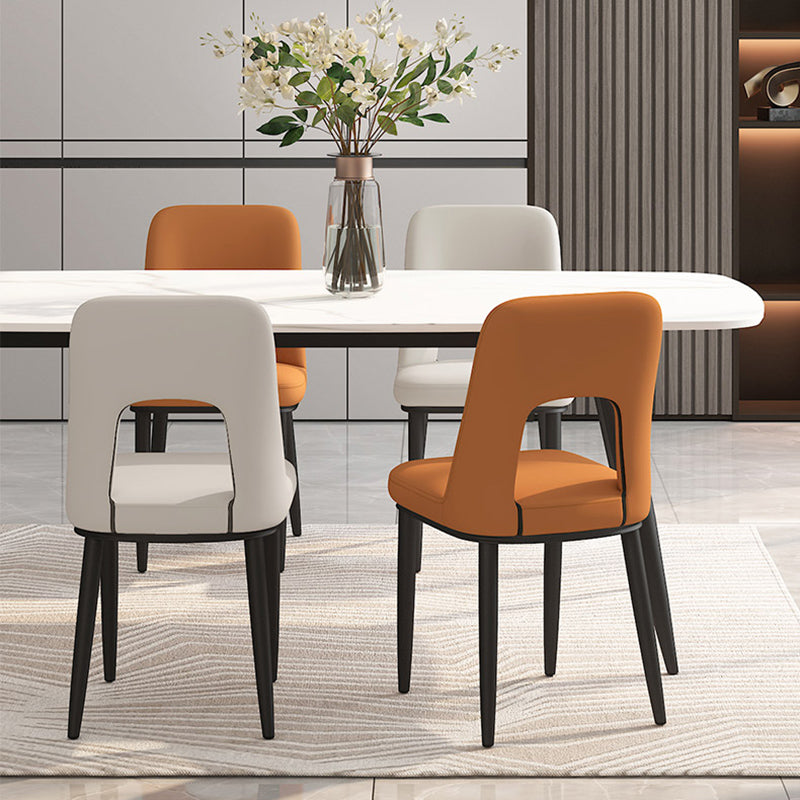 Home Scandinavian Side Chair Open Back Metal Upholstered Dining Room Chair Clearhalo ' kitchen&dining_furn' 'Dining Chairs' 'Dining Tables & Seating' 'dining_chair' 'furn' 'furn_dining_chair' 'Furniture' 'furniture_dining_chair' 'Kitchen & Dining Furniture' 'kitchen' 3671507