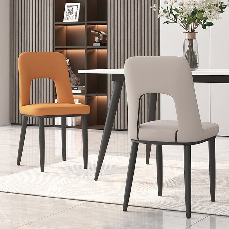 Home Scandinavian Side Chair Open Back Metal Upholstered Dining Room Chair Clearhalo ' kitchen&dining_furn' 'Dining Chairs' 'Dining Tables & Seating' 'dining_chair' 'furn' 'furn_dining_chair' 'Furniture' 'furniture_dining_chair' 'Kitchen & Dining Furniture' 'kitchen' 3671513