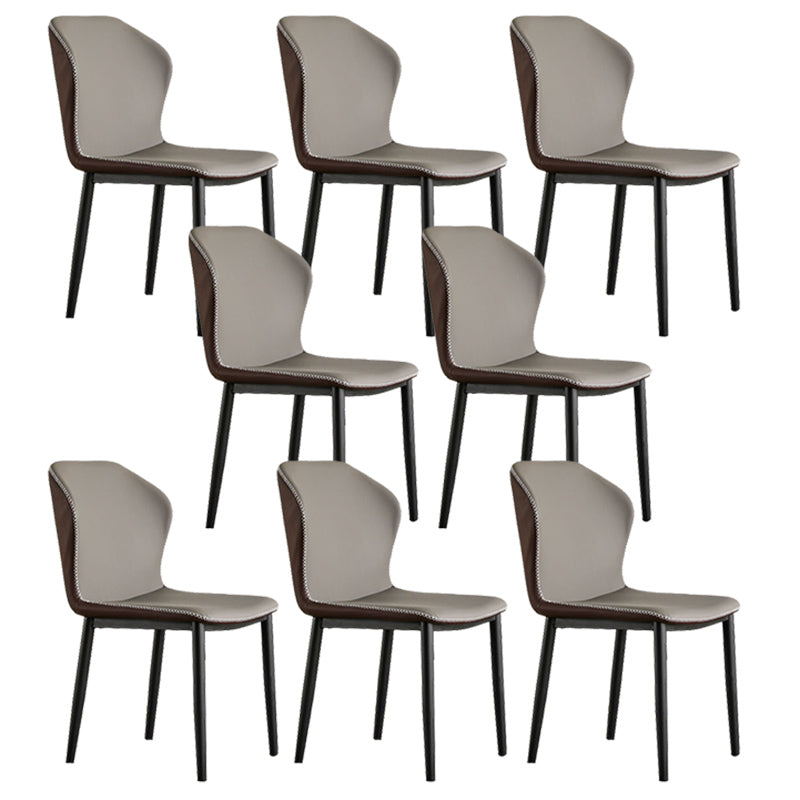 Contemporary Side Metal Frame Chair 17" Wide Parsons Dining Chair for Home Dark Gray 8 Piece Set Clearhalo ' kitchen&dining_furn' 'Dining Chairs' 'Dining Tables & Seating' 'dining_chair' 'furn' 'furn_dining_chair' 'Furniture' 'furniture_dining_chair' 'Kitchen & Dining Furniture' 'kitchen' 3671519