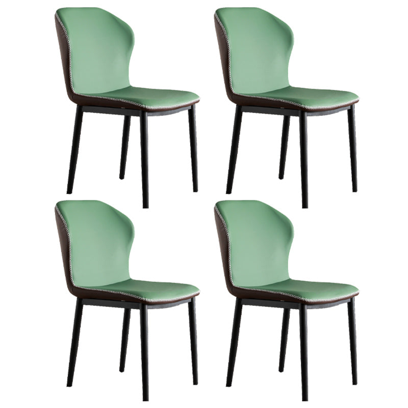 Contemporary Side Metal Frame Chair 17" Wide Parsons Dining Chair for Home Green 4 Piece Set Clearhalo ' kitchen&dining_furn' 'Dining Chairs' 'Dining Tables & Seating' 'dining_chair' 'furn' 'furn_dining_chair' 'Furniture' 'furniture_dining_chair' 'Kitchen & Dining Furniture' 'kitchen' 3671521