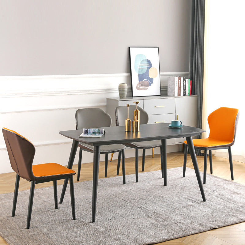 Contemporary Side Metal Frame Chair 17" Wide Parsons Dining Chair for Home Clearhalo ' kitchen&dining_furn' 'Dining Chairs' 'Dining Tables & Seating' 'dining_chair' 'furn' 'furn_dining_chair' 'Furniture' 'furniture_dining_chair' 'Kitchen & Dining Furniture' 'kitchen' 3671523