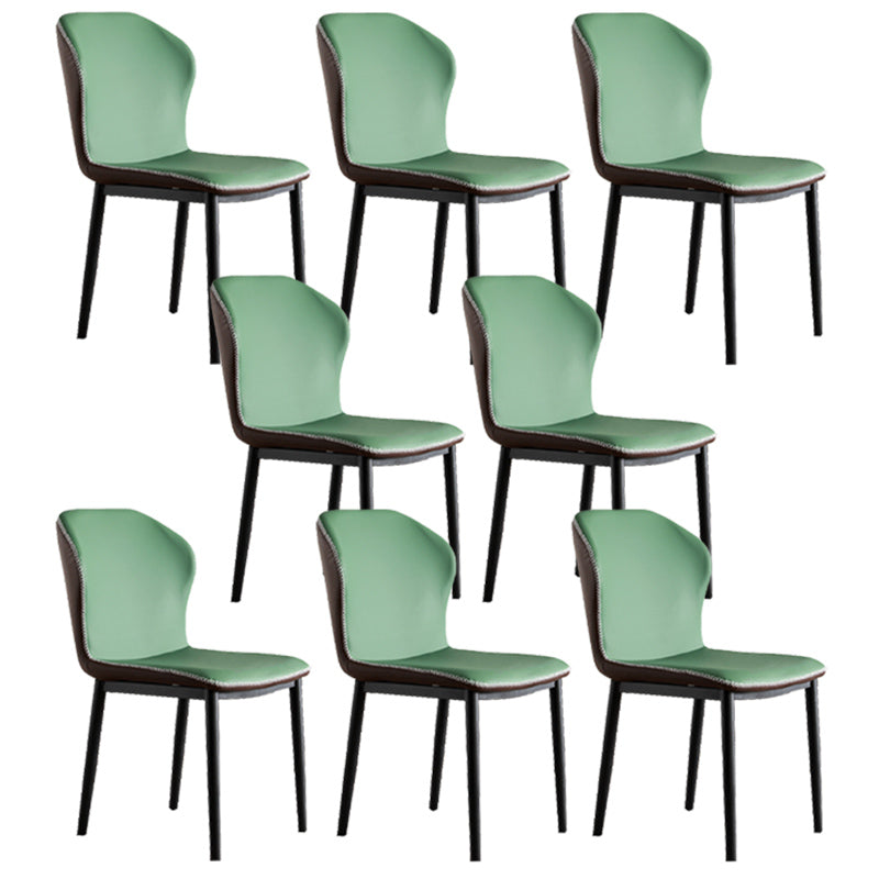 Contemporary Side Metal Frame Chair 17" Wide Parsons Dining Chair for Home Green 8 Piece Set Clearhalo ' kitchen&dining_furn' 'Dining Chairs' 'Dining Tables & Seating' 'dining_chair' 'furn' 'furn_dining_chair' 'Furniture' 'furniture_dining_chair' 'Kitchen & Dining Furniture' 'kitchen' 3671524