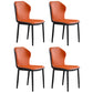 Contemporary Side Metal Frame Chair 17" Wide Parsons Dining Chair for Home Orange 4 Piece Set Clearhalo ' kitchen&dining_furn' 'Dining Chairs' 'Dining Tables & Seating' 'dining_chair' 'furn' 'furn_dining_chair' 'Furniture' 'furniture_dining_chair' 'Kitchen & Dining Furniture' 'kitchen' 3671526