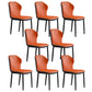 Contemporary Side Metal Frame Chair 17" Wide Parsons Dining Chair for Home Orange 8 Piece Set Clearhalo ' kitchen&dining_furn' 'Dining Chairs' 'Dining Tables & Seating' 'dining_chair' 'furn' 'furn_dining_chair' 'Furniture' 'furniture_dining_chair' 'Kitchen & Dining Furniture' 'kitchen' 3671527