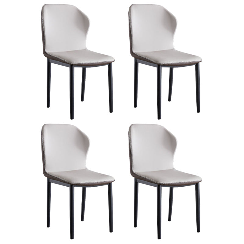 Contemporary Side Metal Frame Chair 17" Wide Parsons Dining Chair for Home Light Gray 4 Piece Set Clearhalo ' kitchen&dining_furn' 'Dining Chairs' 'Dining Tables & Seating' 'dining_chair' 'furn' 'furn_dining_chair' 'Furniture' 'furniture_dining_chair' 'Kitchen & Dining Furniture' 'kitchen' 3671529