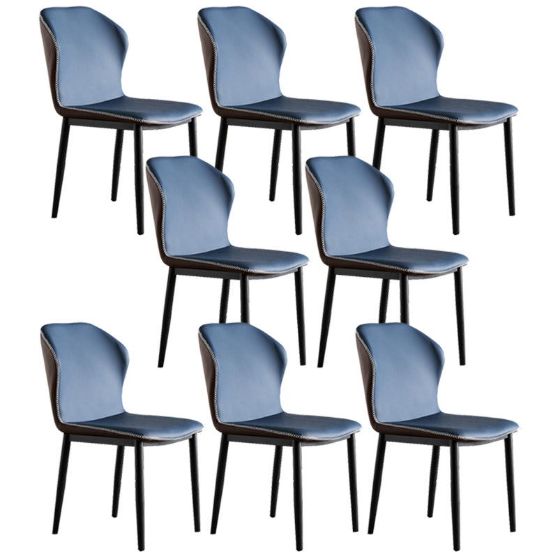 Contemporary Side Metal Frame Chair 17" Wide Parsons Dining Chair for Home Blue 8 Piece Set Clearhalo ' kitchen&dining_furn' 'Dining Chairs' 'Dining Tables & Seating' 'dining_chair' 'furn' 'furn_dining_chair' 'Furniture' 'furniture_dining_chair' 'Kitchen & Dining Furniture' 'kitchen' 3671535